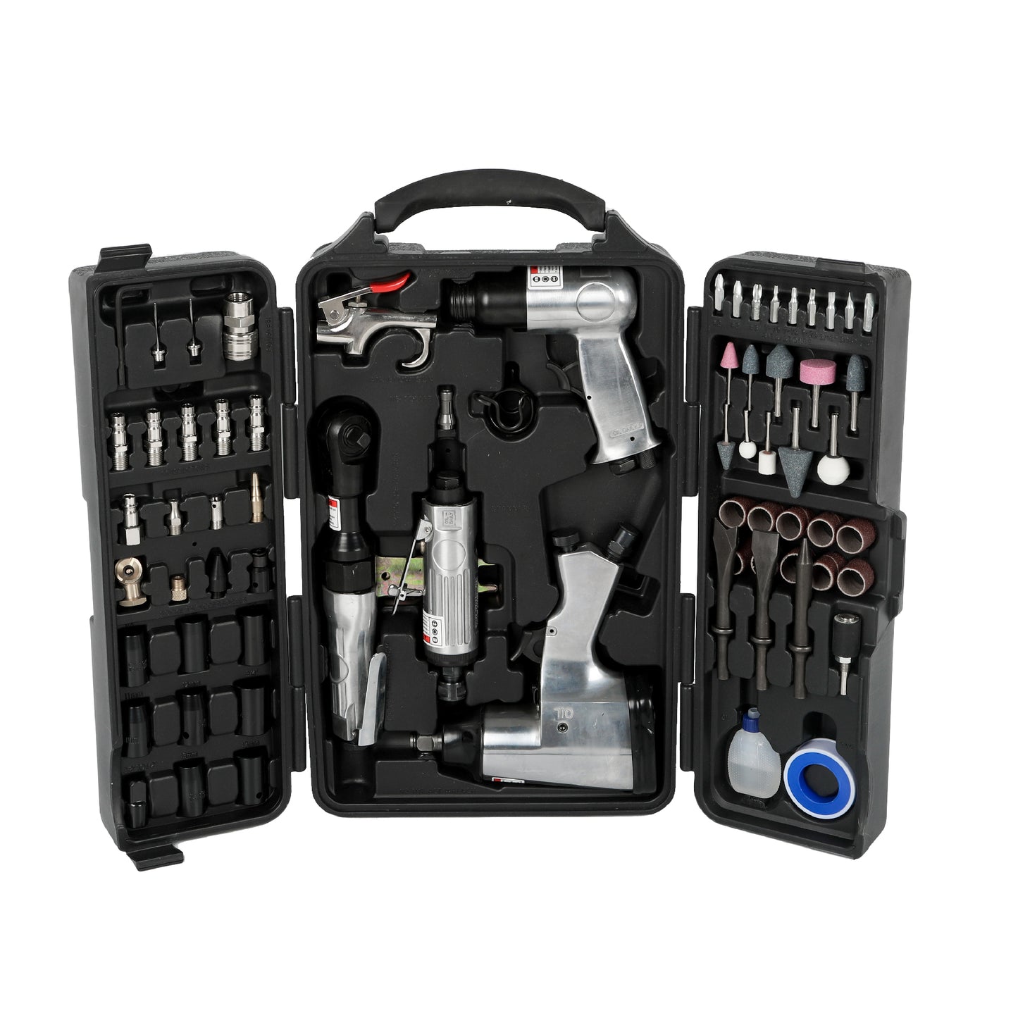 71 Piece Air Tool Kit with Impact Wrench, Air Ratchet, Grinder & Accessories