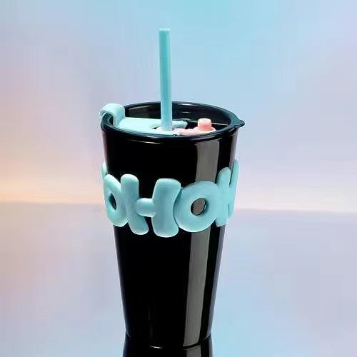 High Capacity Glass Water Cup with Cover - Creative Drinkware for Office & Home