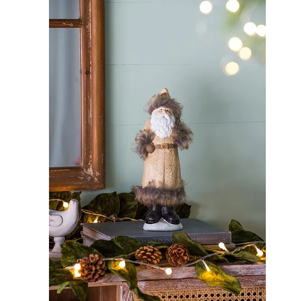 Christmas Gnome Decorations - Rustic Ceramic Holiday Ornaments