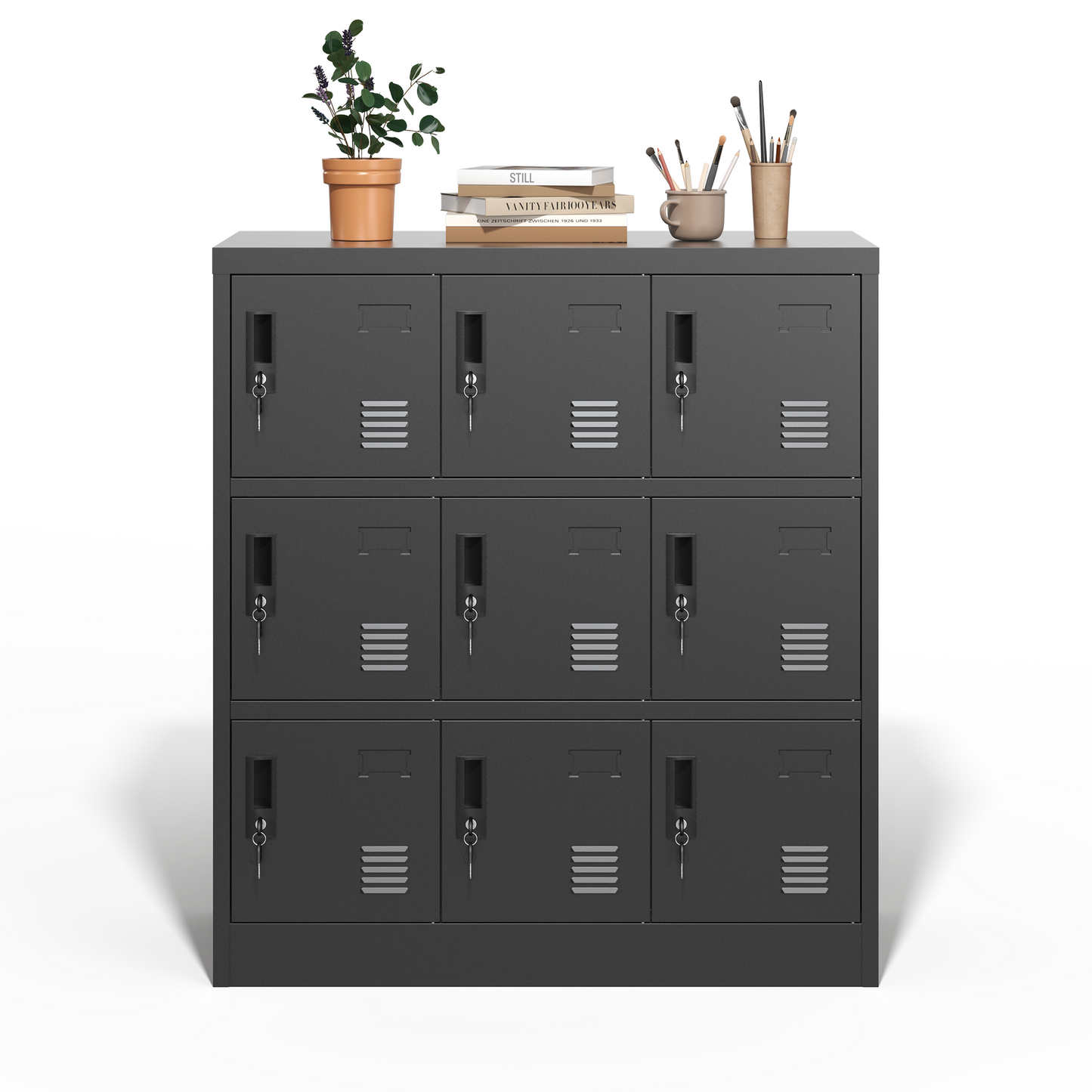 9-Door Employee Storage Locker, Metal Lockers For Office, Gym,