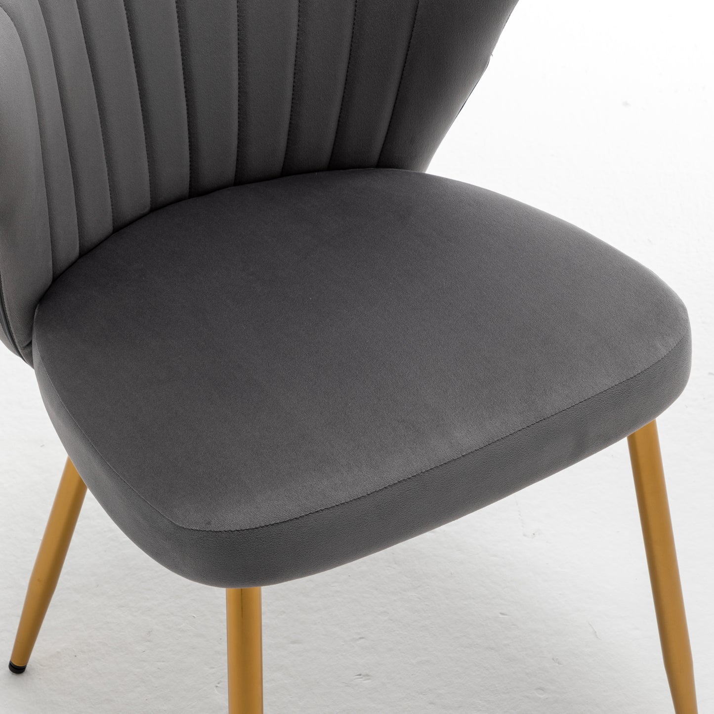 Modern Velvet Armless Accent Chair, Channel Tufted Dining Chair With