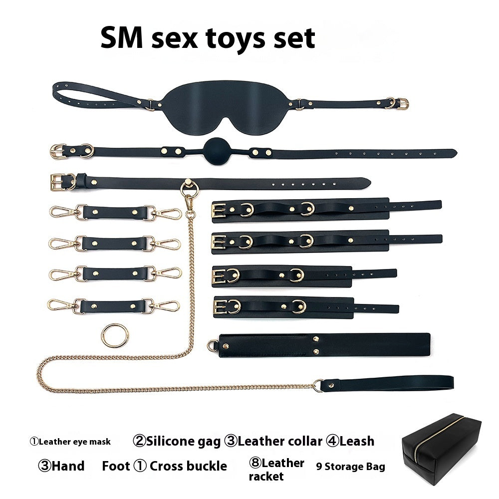 Leather & PU Storage Bag Set for Adult Wellness Accessories - 9 Pieces