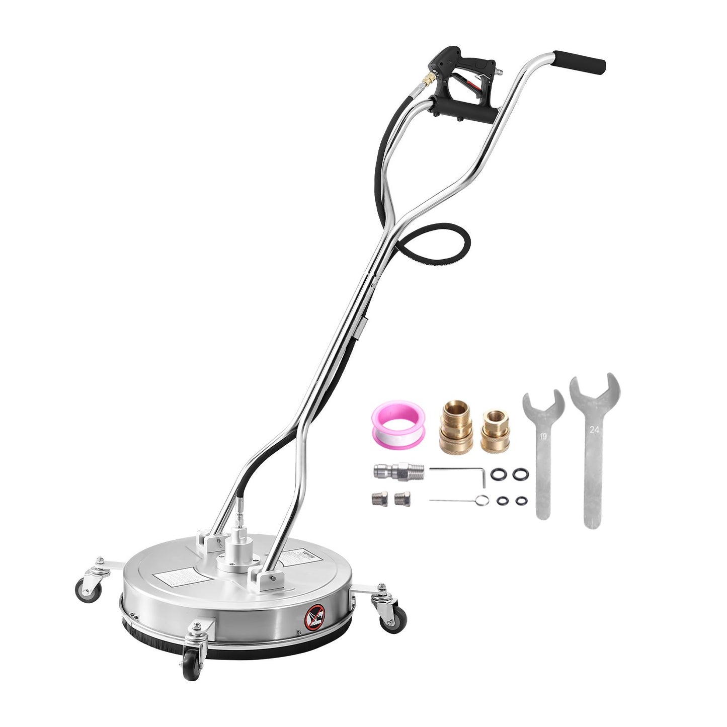 20-Inch Pressure Washer Surface Cleaner 4500 PSI with Dual Wheels & Handle