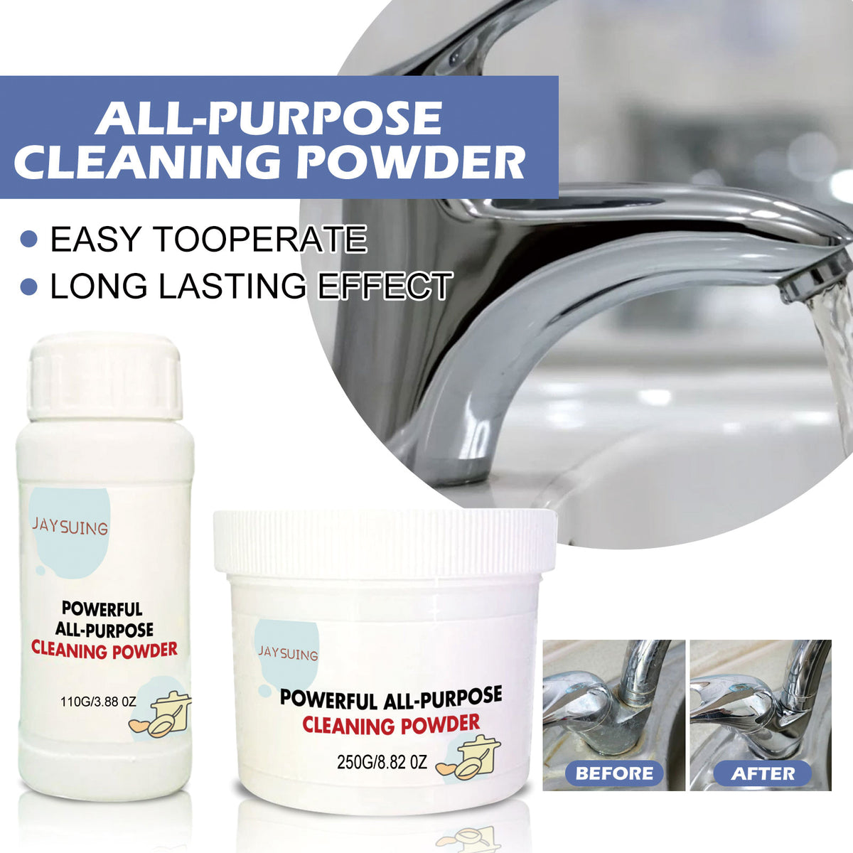 Multi-Purpose Kitchen Cleaning Powder for Heavy Oil & Rust Removal - 110g/250g