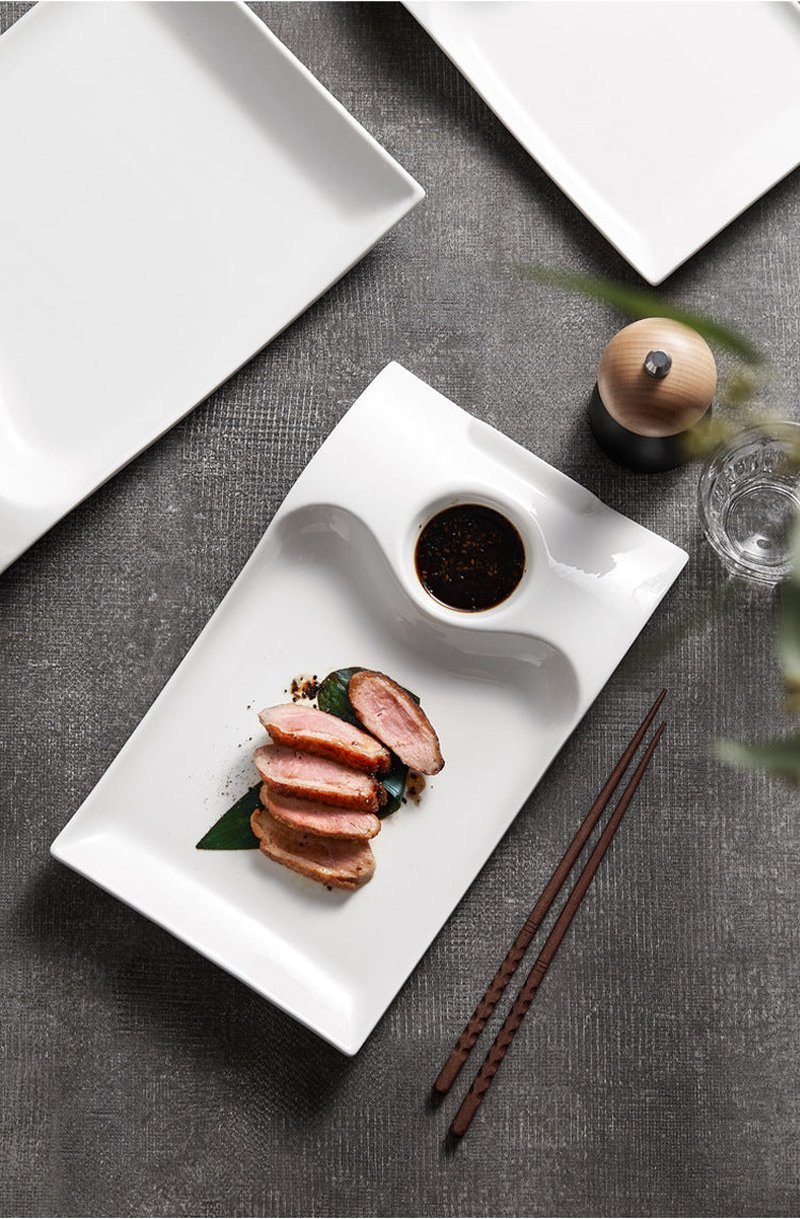 Ceramic Dumpling & Snack Plates Set - Household Kitchen Dinnerware