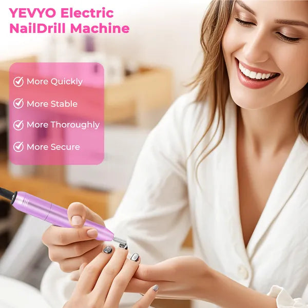 Portable Electric Nail Drill Kit for Acrylic and Gel Nails - Rose Gold