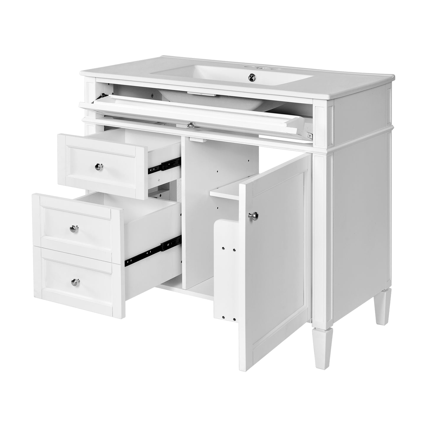 36'' Modern Bathroom Vanity with Ceramic Sink and Storage Cabinet