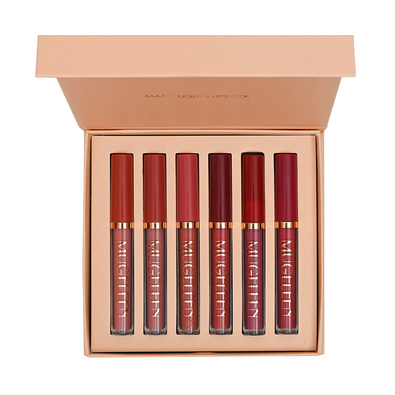 6-Piece Velvet Matte Liquid Lipstick Set - Long-Lasting Waterproof Lip Color