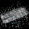12-Grid Nail Art Sequins Set - Mixed Color Laser Silver DIY Nail Decorations