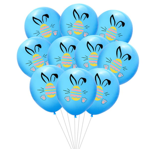 12-Inch Bunny Easter Latex Balloons - Pack of Multiple Colors