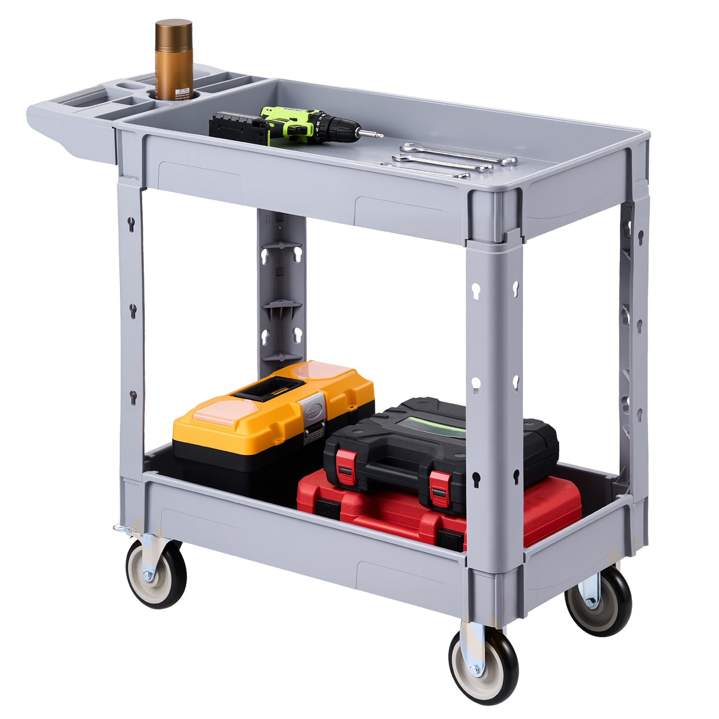 Heavy Duty Utility Cart 550 Lb Capacity 2-Tier Garage & Warehouse Service Cart