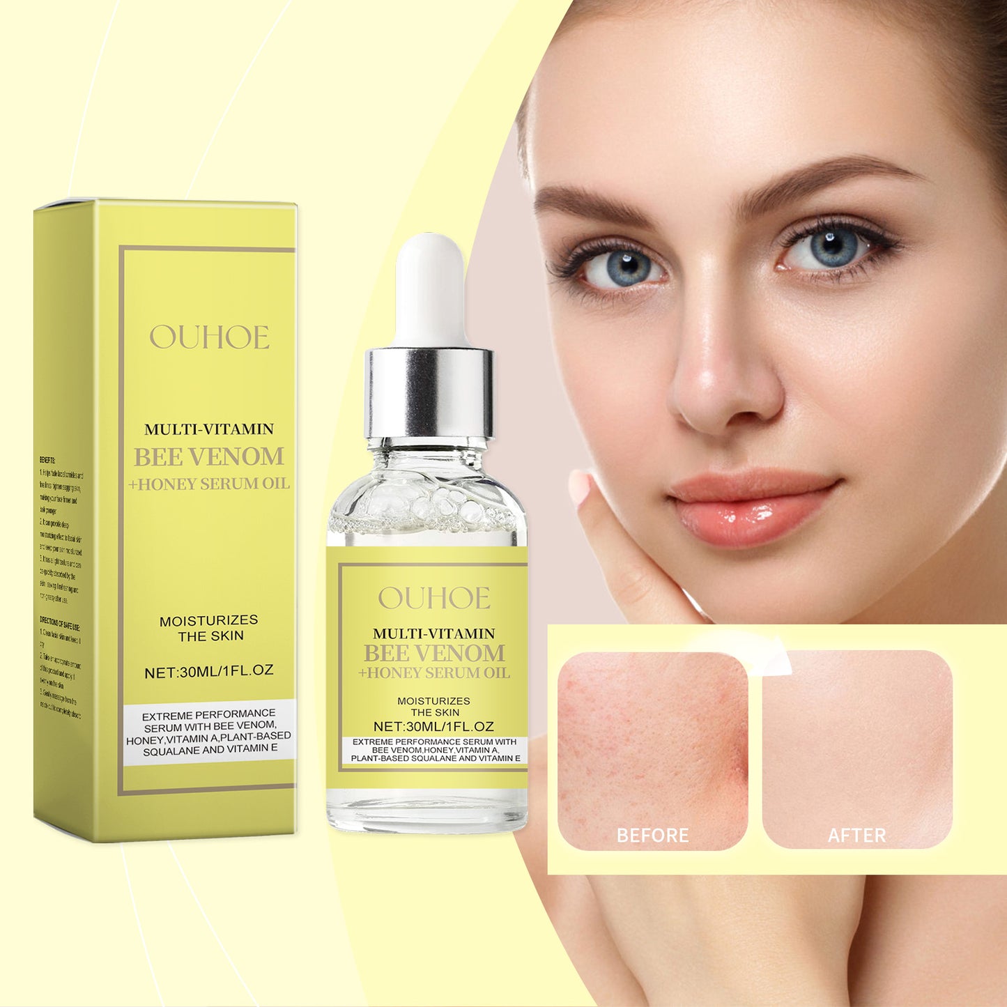 Honey Essence Facial Oil with Squalane & Bee Venom - 30ml Anti-Aging Serum