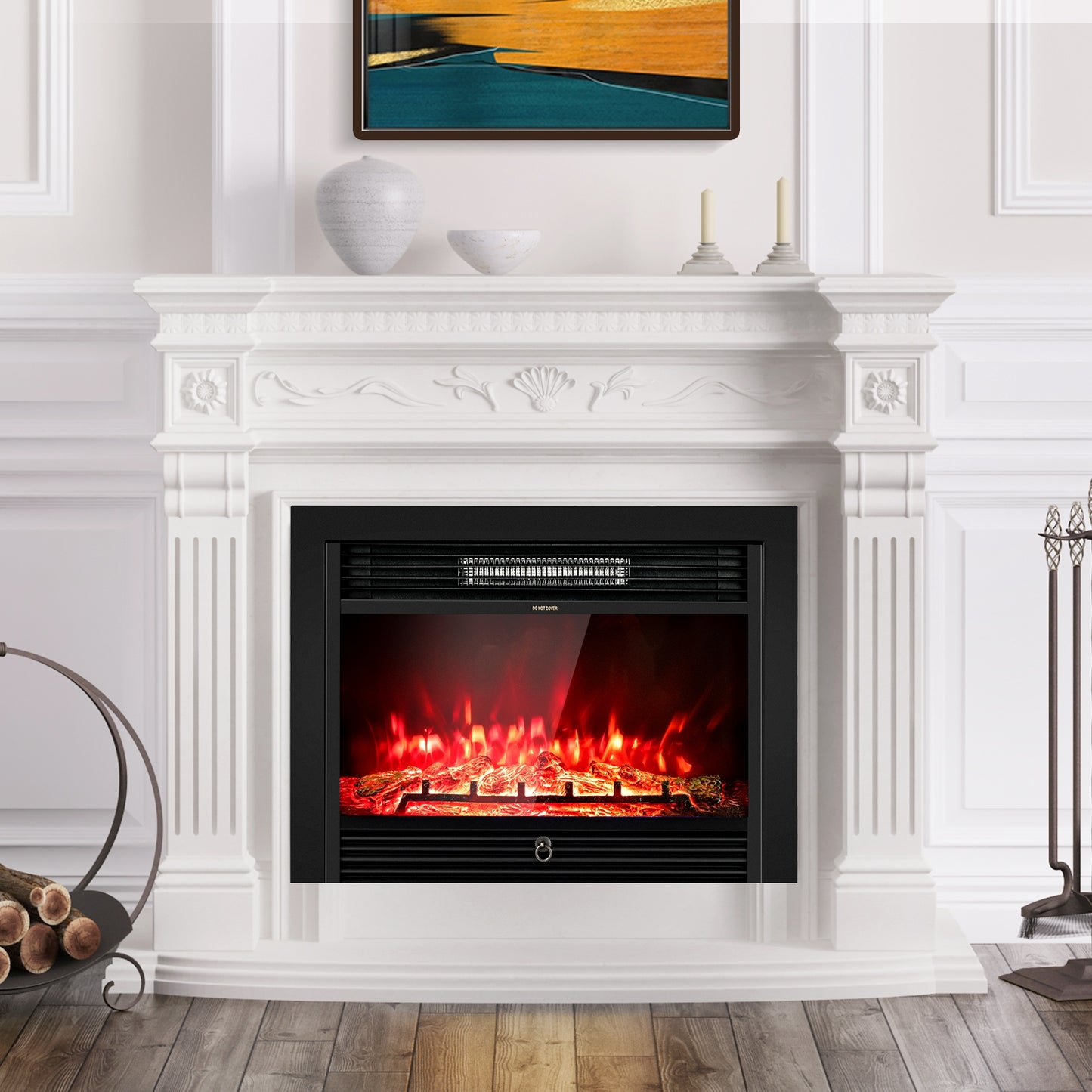 28.5-Inch Recessed Electric Fireplace with 3 Flame Colors