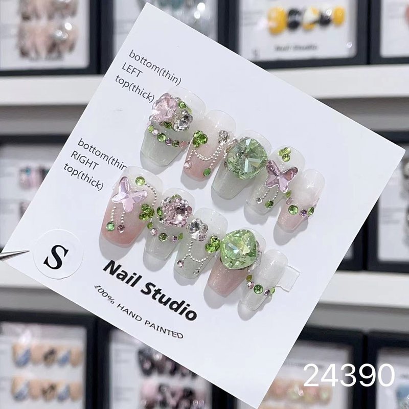 Hand-Painted Stick-On Nail Art Crystals - Removable