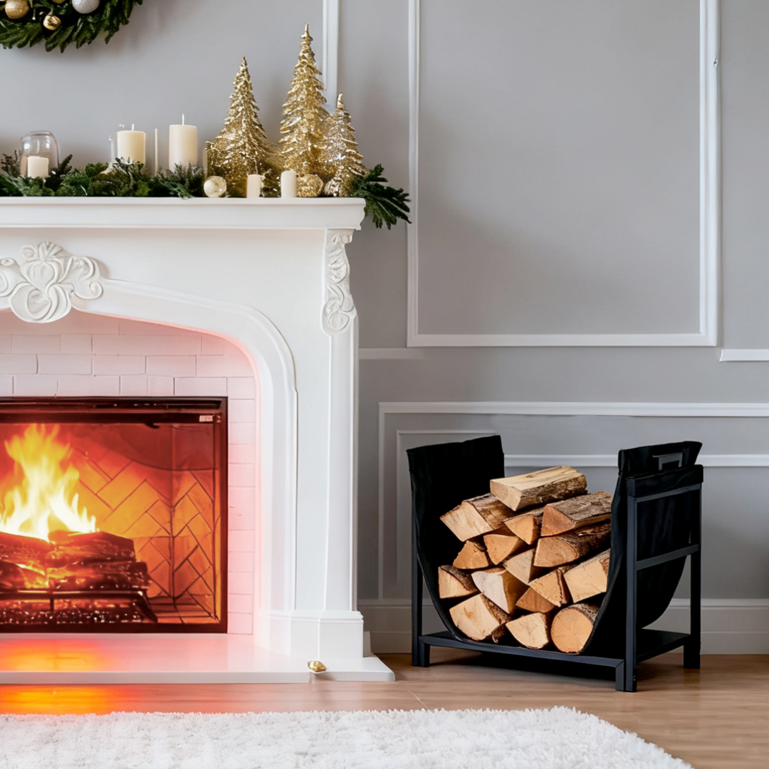 Heavy-Duty Firewood Stand for Indoor & Outdoor Use - 18in