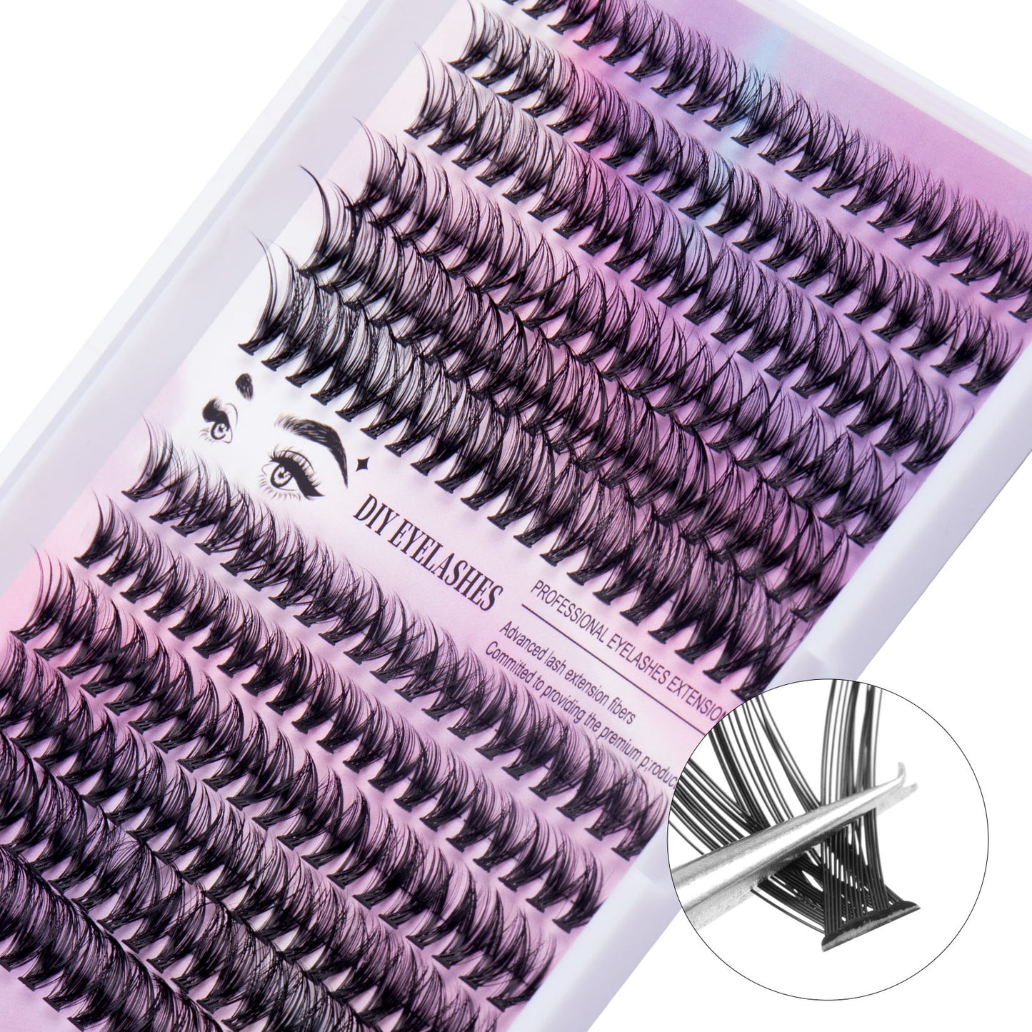 240 Segmented False Eyelash Clusters - 12 Rows of 30D and 40D Mix