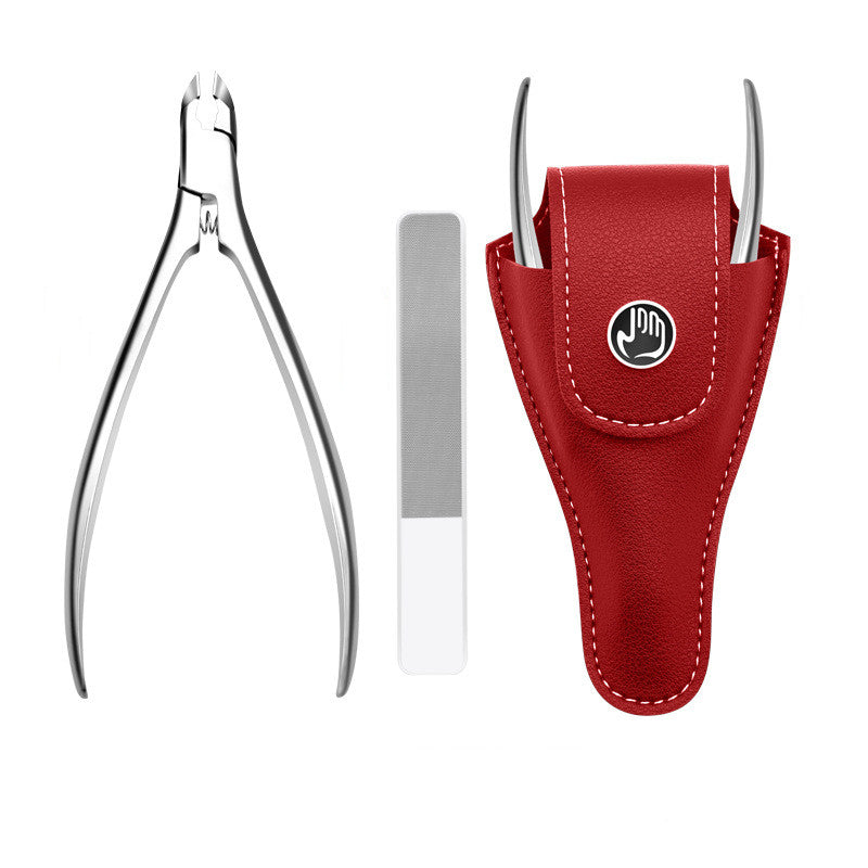 Stainless Steel Olecranon Nail Clipper Plier Set with Leather Case