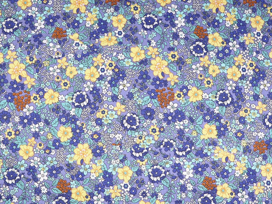 Small Floral Cotton Fabric - Water Printed Twill Material for Sewing, Bedding & Crafts