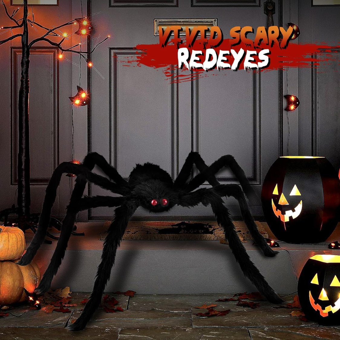 Giant 6.6 Ft Furry Spider Halloween Decoration - Outdoor & Indoor