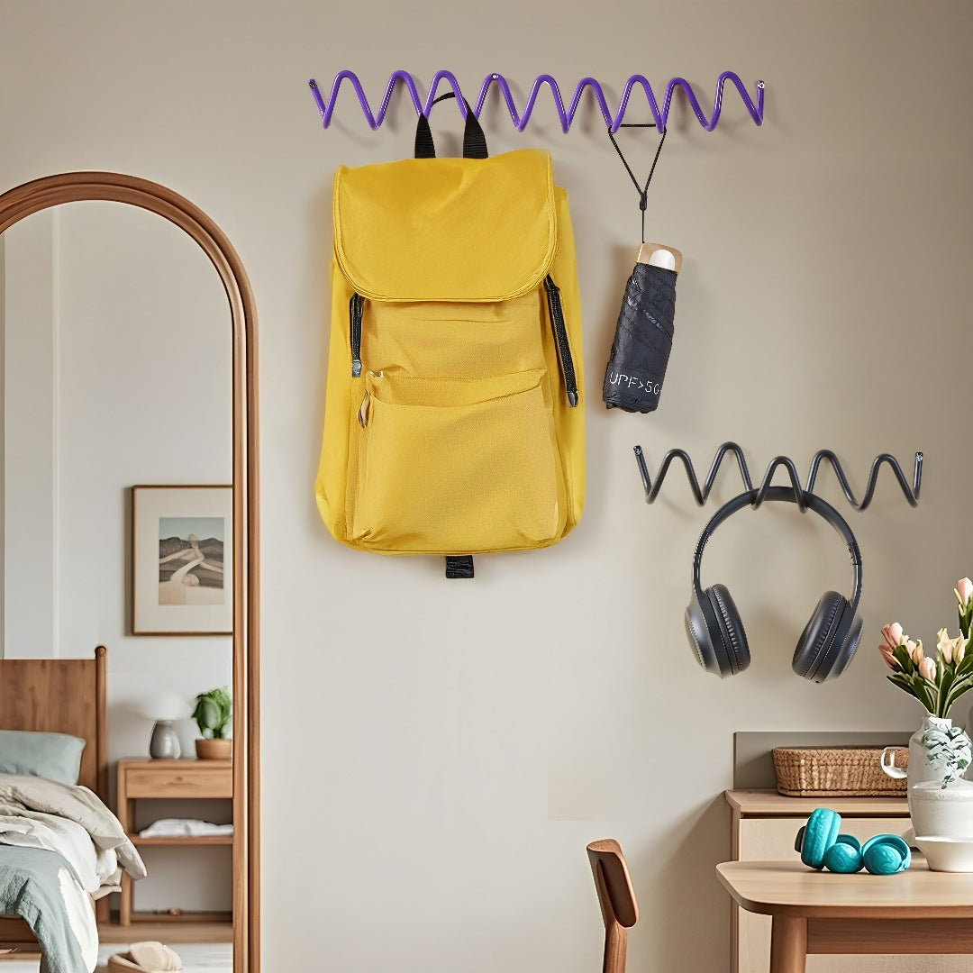 Wall-Mounted Coat and Hat Hook Rack with 3-5 Hooks - Minimalist Iron Decor