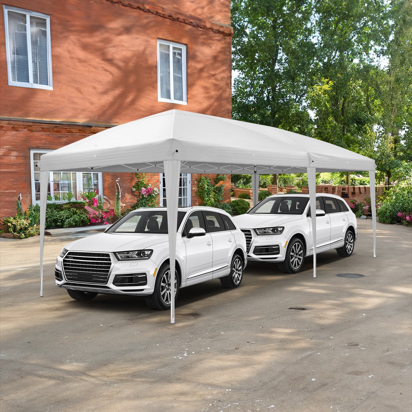 20x10ft White Waterproof Folding Tent with 2 Windows