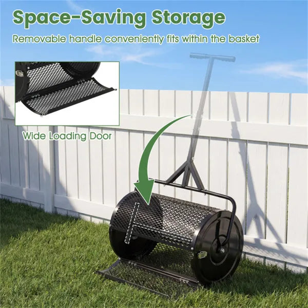 24" Lawn Topdressing Spreader - 2.7 cu. ft Capacity, Mesh