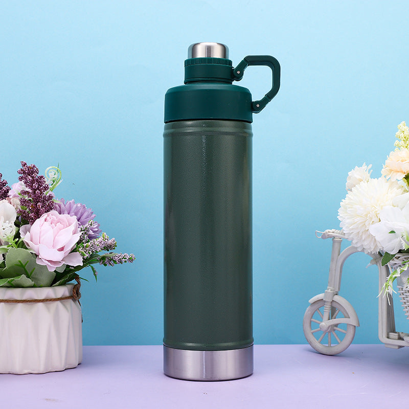 304 Stainless Steel Double-Wall Insulated Travel Mug with Flip-Top Lid