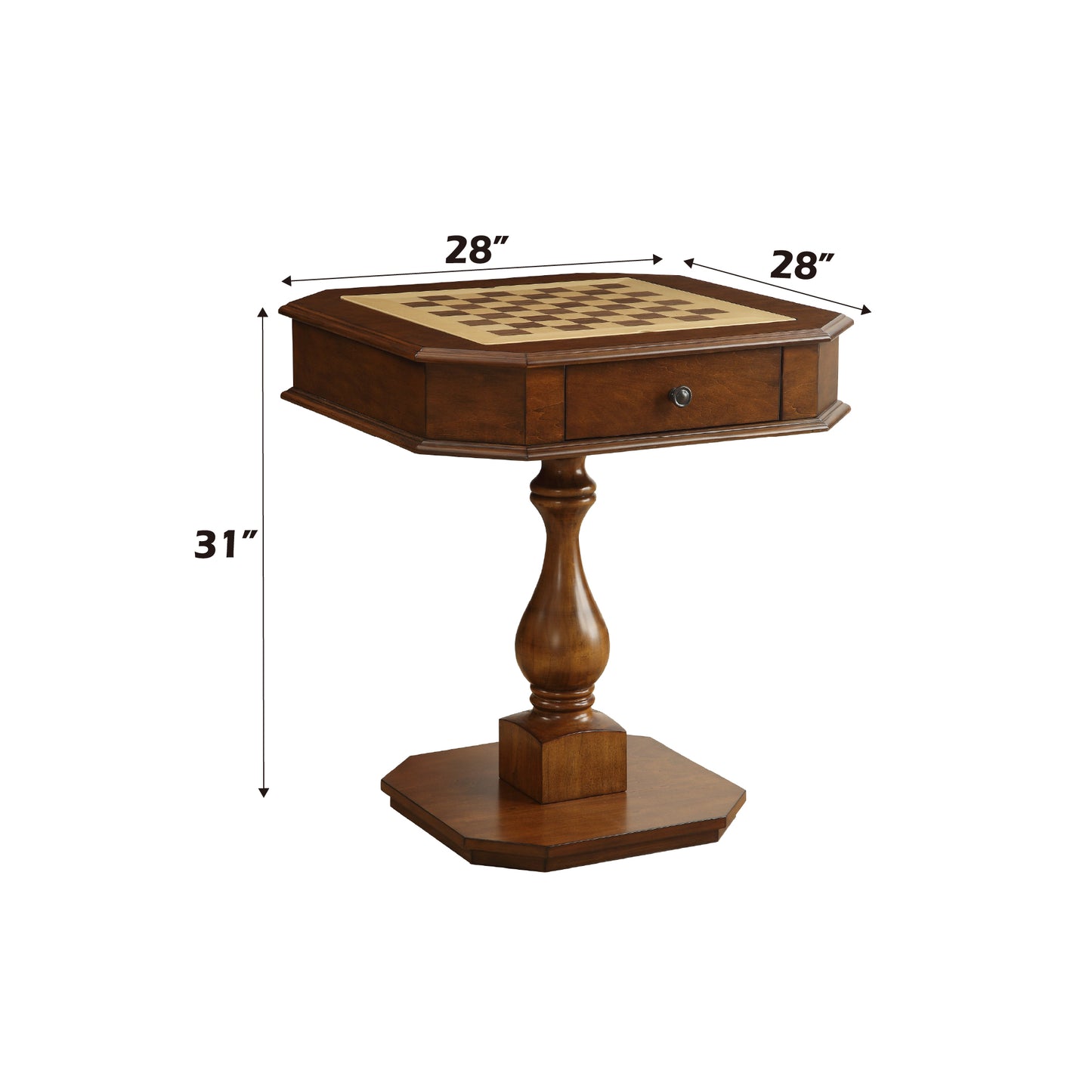 Bishop Cherry Finish Reversible Chess & Checker Game Table