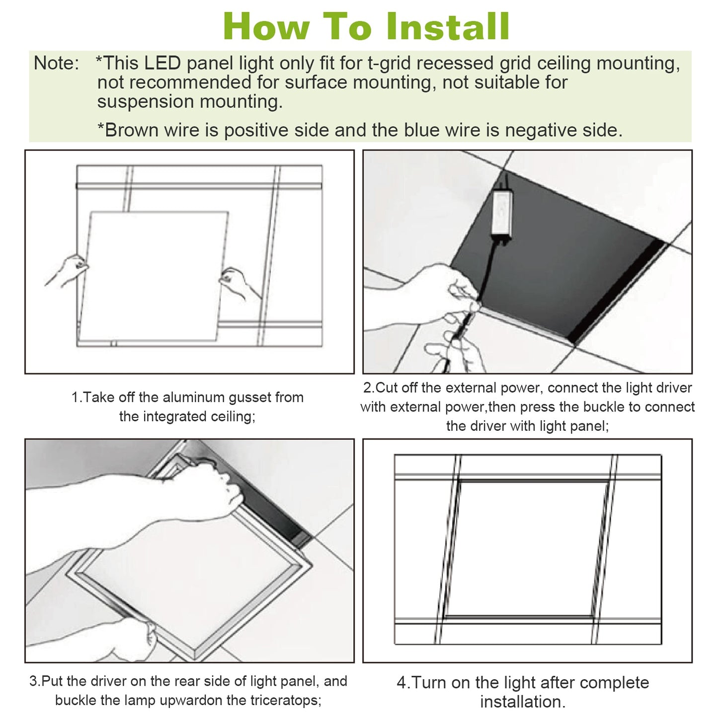 LED Panel Ceiling Light 2FT x 2FT Flat Flat Panel Light Modern Fixture