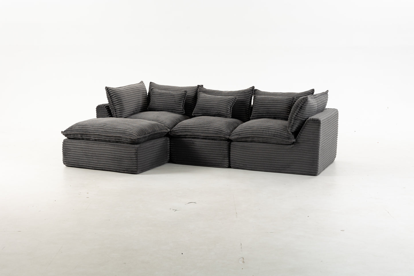 102.3" Modular Sectional Sofa - Comfy Corduroy in Antique Grey
