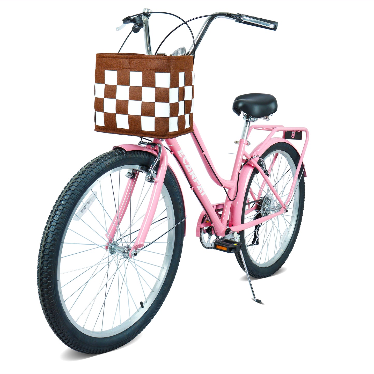 26 Inch City Commuter Bike with 7-Speed Drivetrain & Basket