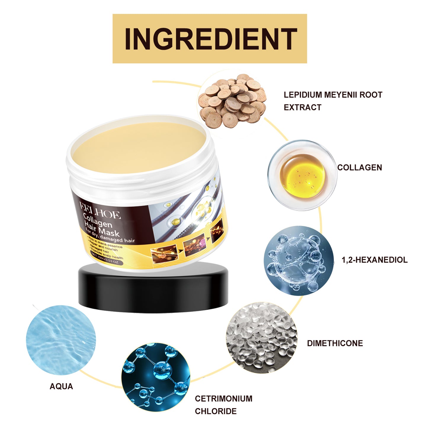 Collagen Hair Repair Mask - Deep Moisturizing & Strengthening Treatment