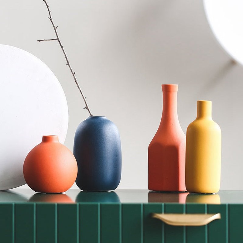 Nordic Style Ceramic Vase - Morandi Tones, Creative Home Decor