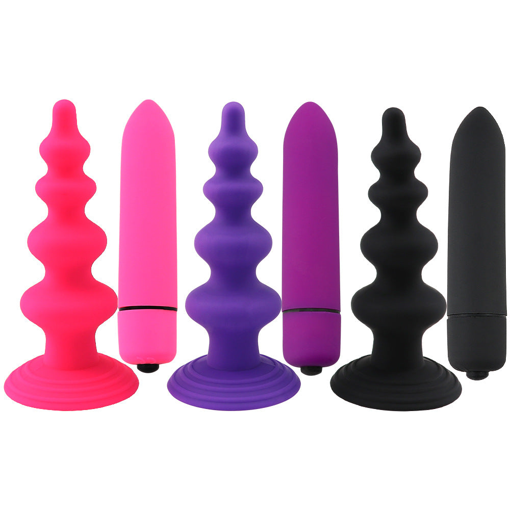 Silicone Butt Plug for Female Pleasure - Purple, Adjustable Size