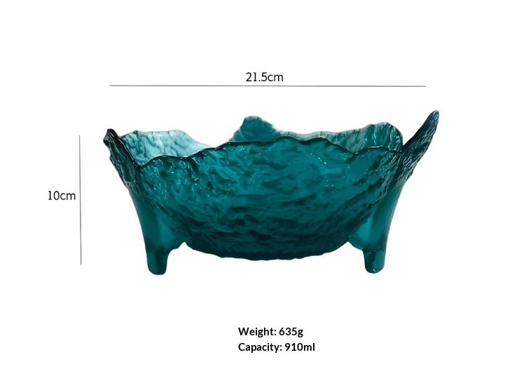 Glass Fruit Bowl for Home Living Room Kitchen Storage - Dried Fruits Display