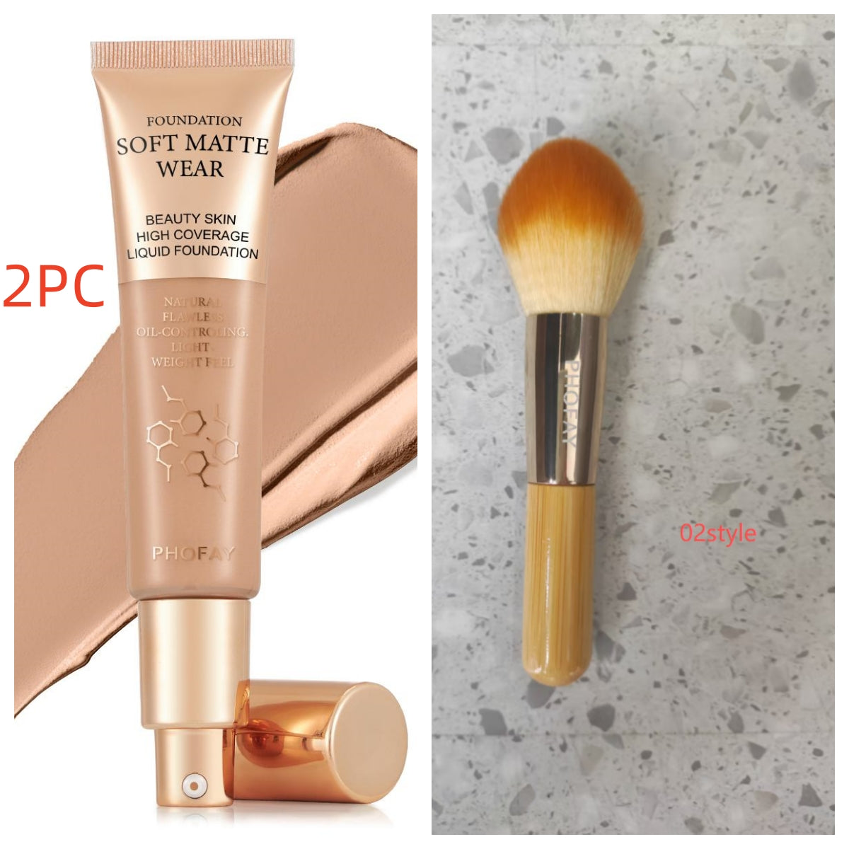 Full Coverage Liquid Foundation - Lightweight Oil-Controlling Makeup