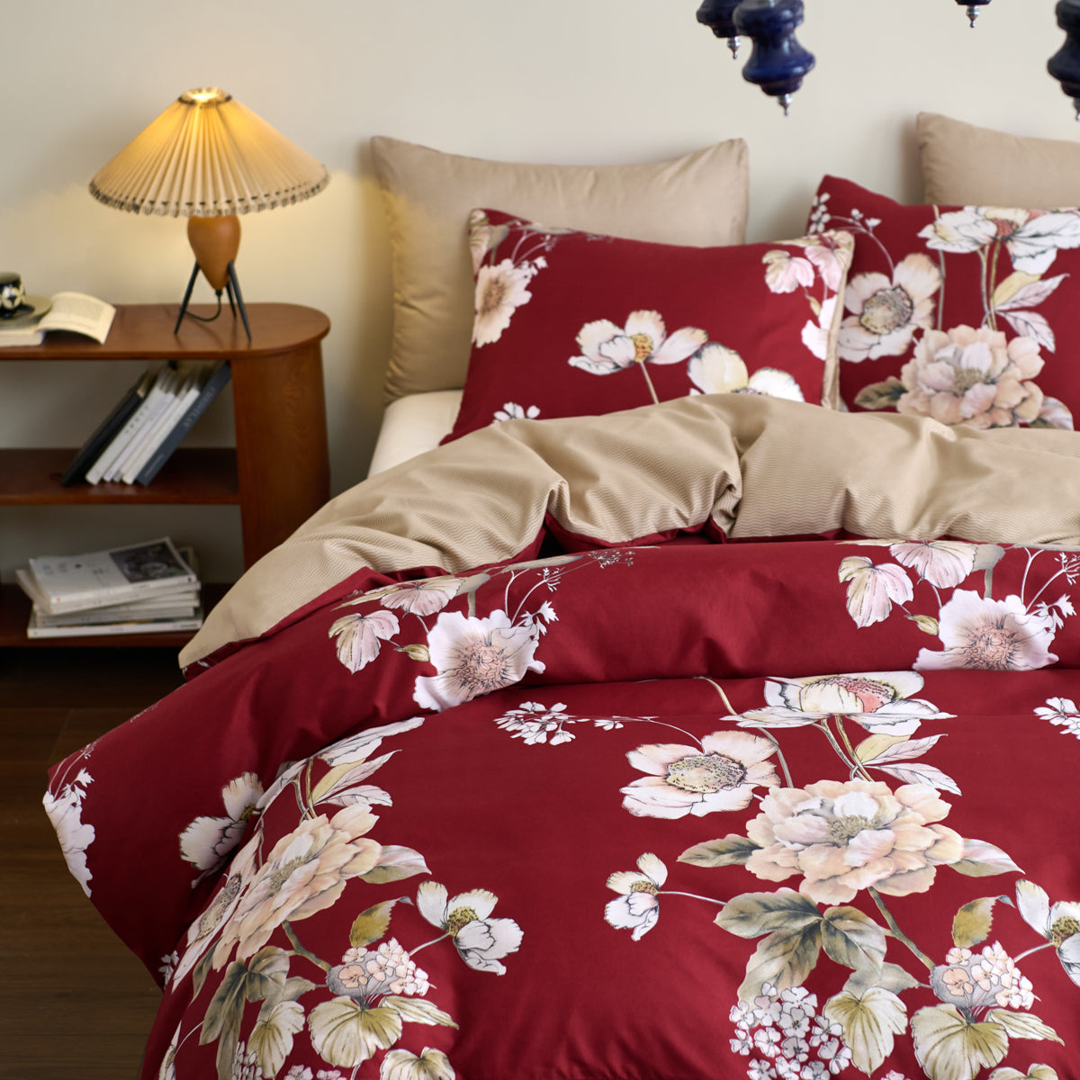 Cross Border Floral Print Duvet Cover Set - Elegant Breathable Bedding