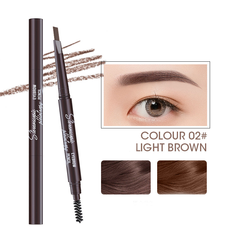 Triangular Double Head Auto-Rotating Eyebrow Pencil - Multiple Styles & Colors