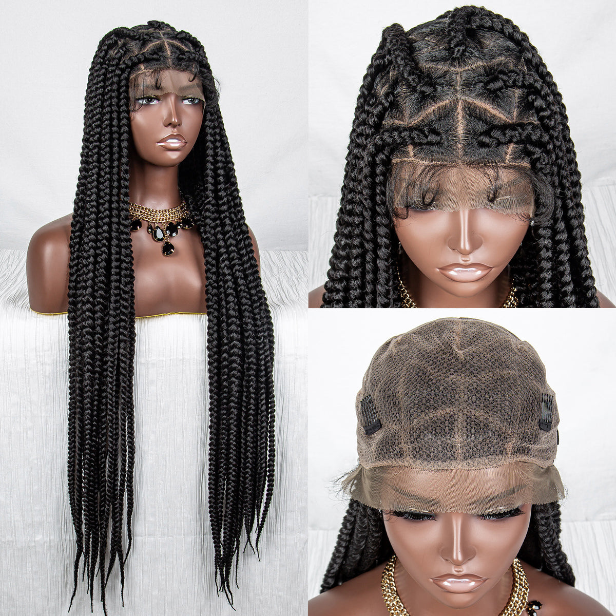 Full Lace Braid Wig - Hand Weaving, High Temperature Silk
