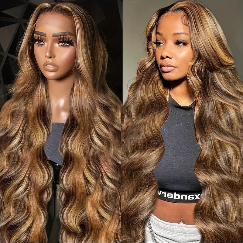 Women's Long Curly Highlight Wig with Multiple Colors & Lengths - Synthetic Hair