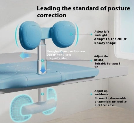Adjustable Sitting Posture Device for Students - Wooden Table Board, Multi-Color