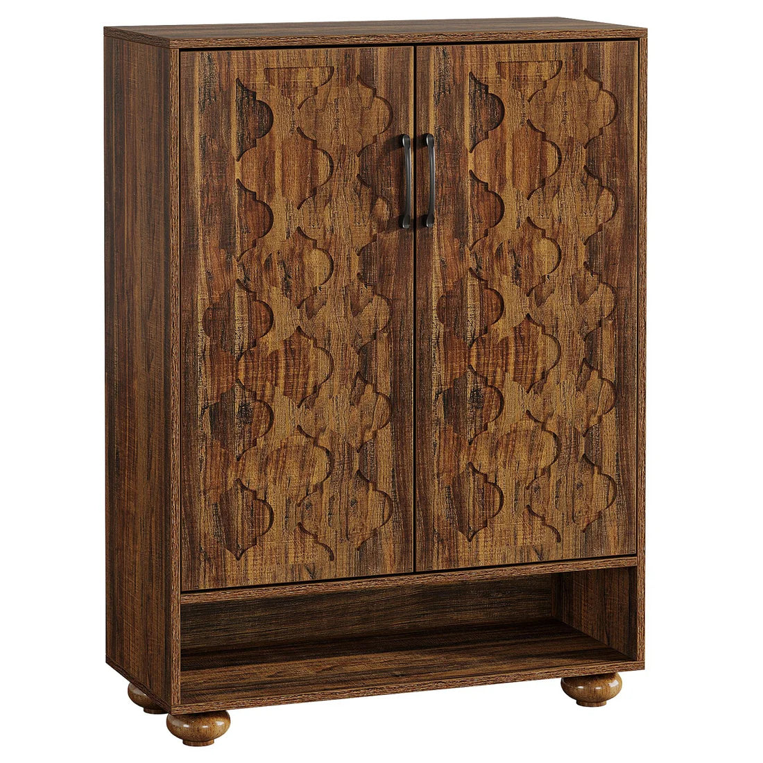Vintage Shoe Cabinet with Generous Storage Space - Brown