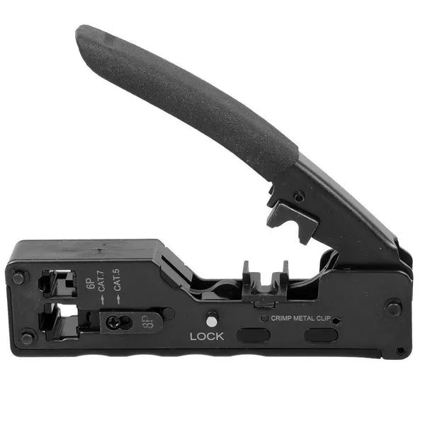 Multifunction RJ45 Crimping Tool with Wire Stripping and Cutting for Cat5e, Cat6, Cat7 Networks