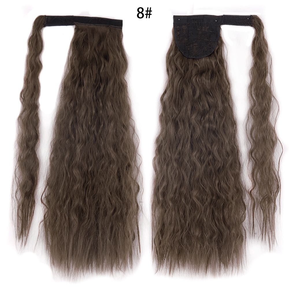Water Wave Ponytail Wig with Velcro Band High Temperature Synthetic Hair