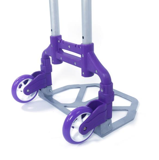 Portable Foldable Telescopic Luggage Cart with Max 165 lbs Capacity - Purple