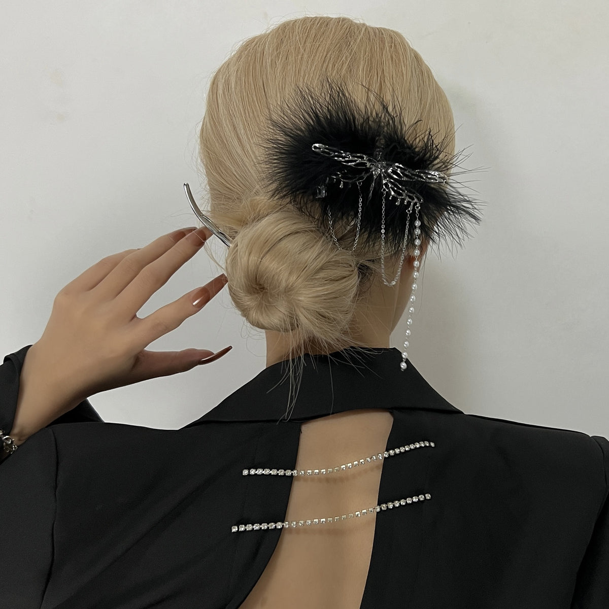 Alloy Dragonfly Hairpin - Twisting Clip Hanfu Accessory