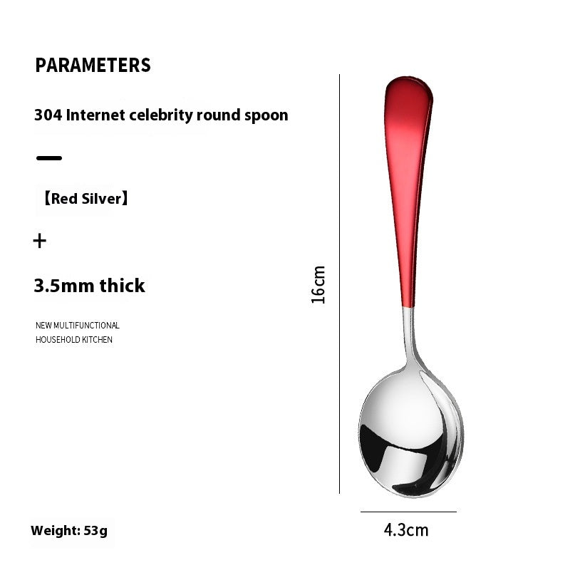 Stainless Steel Household Spoon 3.5mm Thickened Modern Kitchen Utensil