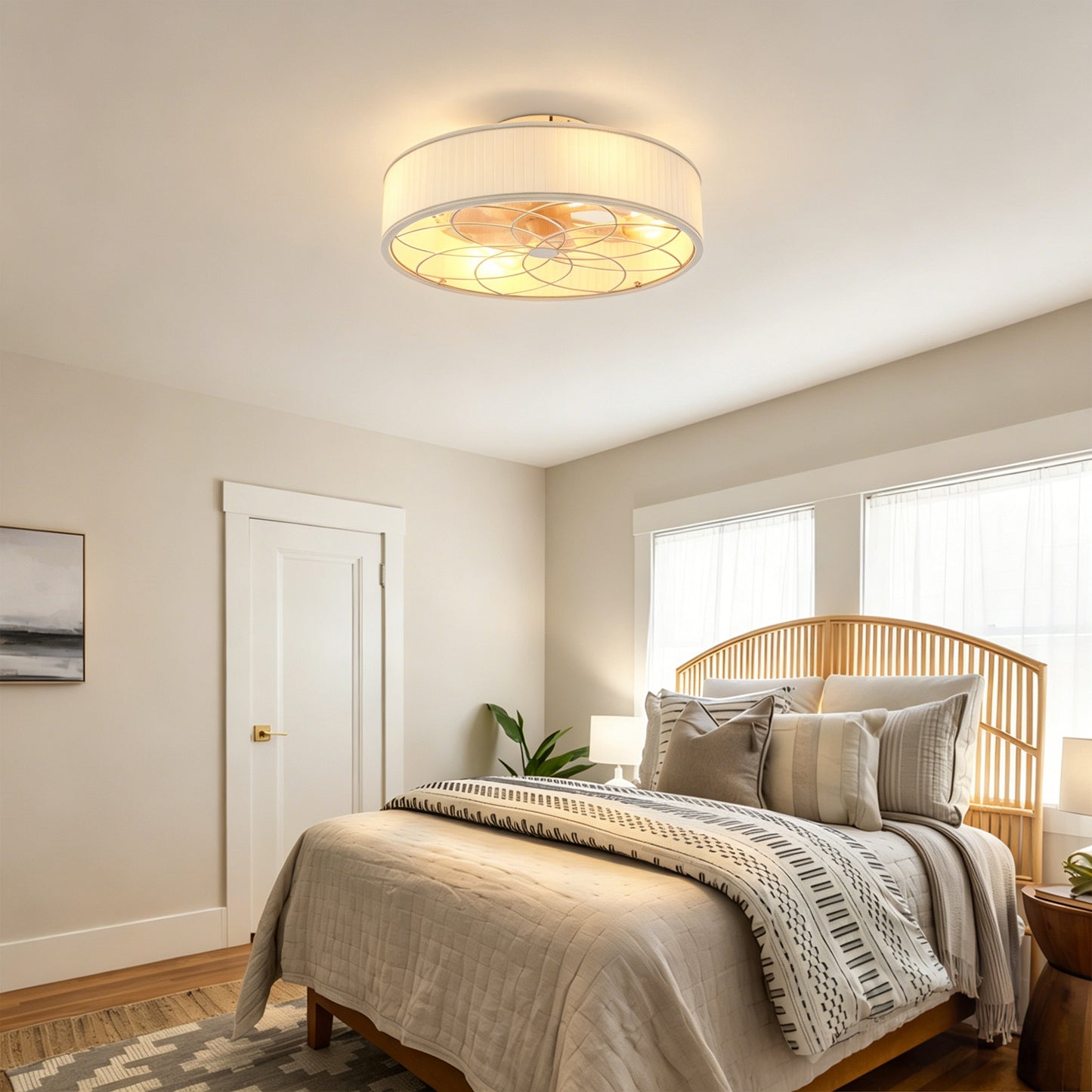 20" Bladeless Ceiling Fan with Remote Control - Matte White