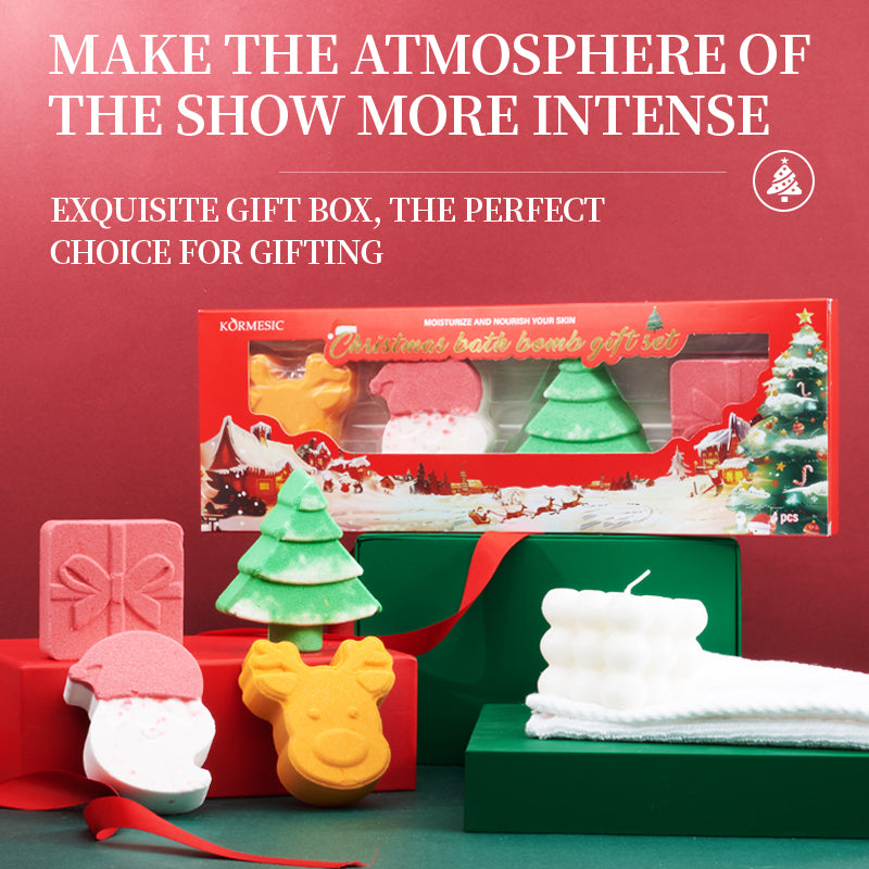 Christmas Bath & Shower Bomb Gift Set 105g - Festive Relaxation Spa Set