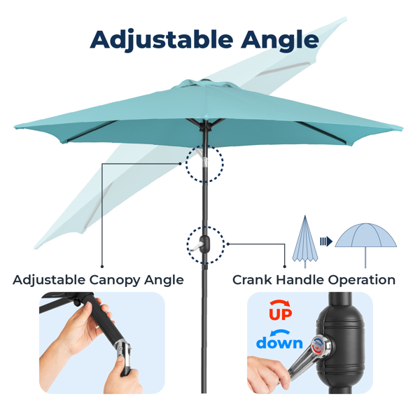 9ft Patio Umbrella - Sky Blue Outdoor Market Umbrella with Tilt & Crank